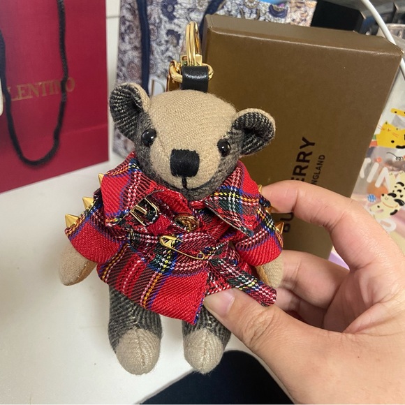 Plaid Teddy Bear Keychain